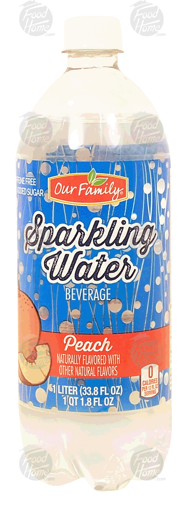 Our Family  sparkling water peach flavor beverage Full-Size Picture